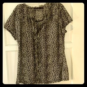 Sheer leopard pattern shirt